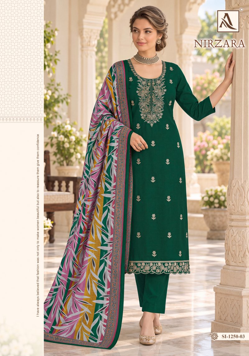 Nirzara By Alok Zam Dyed Embroidery Dress Material